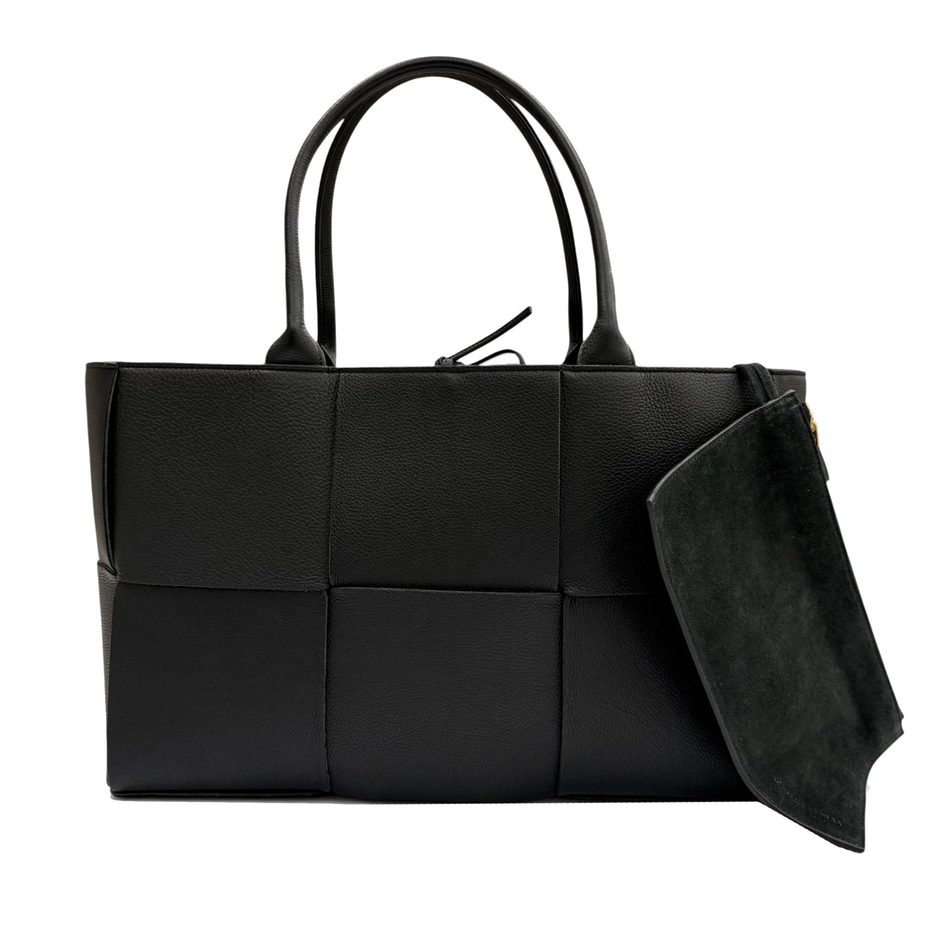 Bottega Veneta Medium Grained Calfskin Maxi Intrecciato Arco Tote