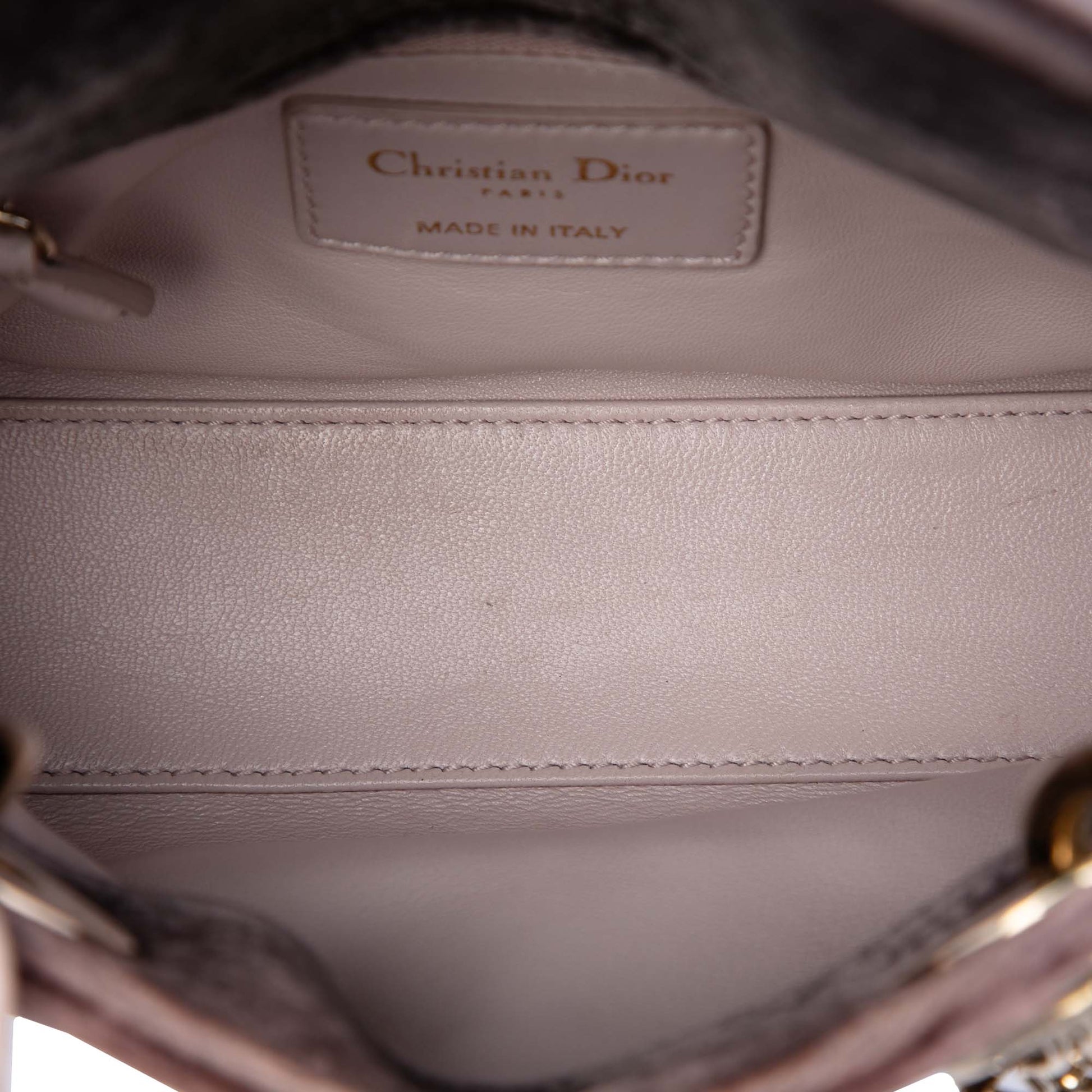 Dior Mini Bicolor Velvet Cannage Strass Embellished Lady Dior