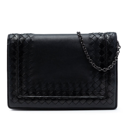 Karung Trimmed Nappa Intrecciato Shoulder Bag
