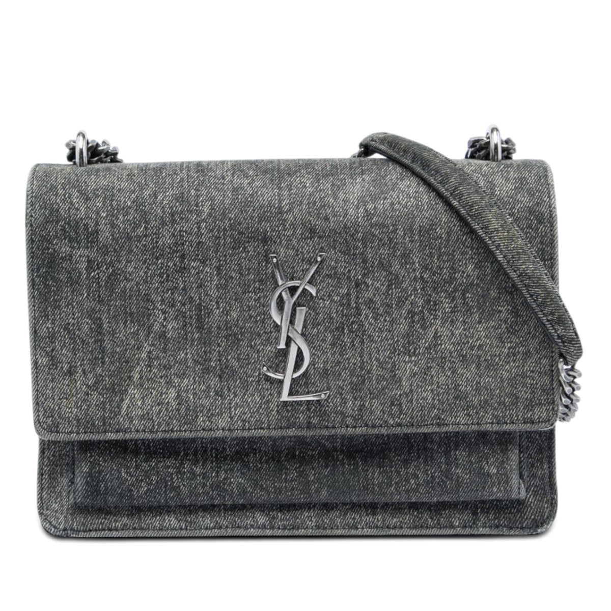 Saint Laurent Medium Denim Monogram Sunset Crossbody