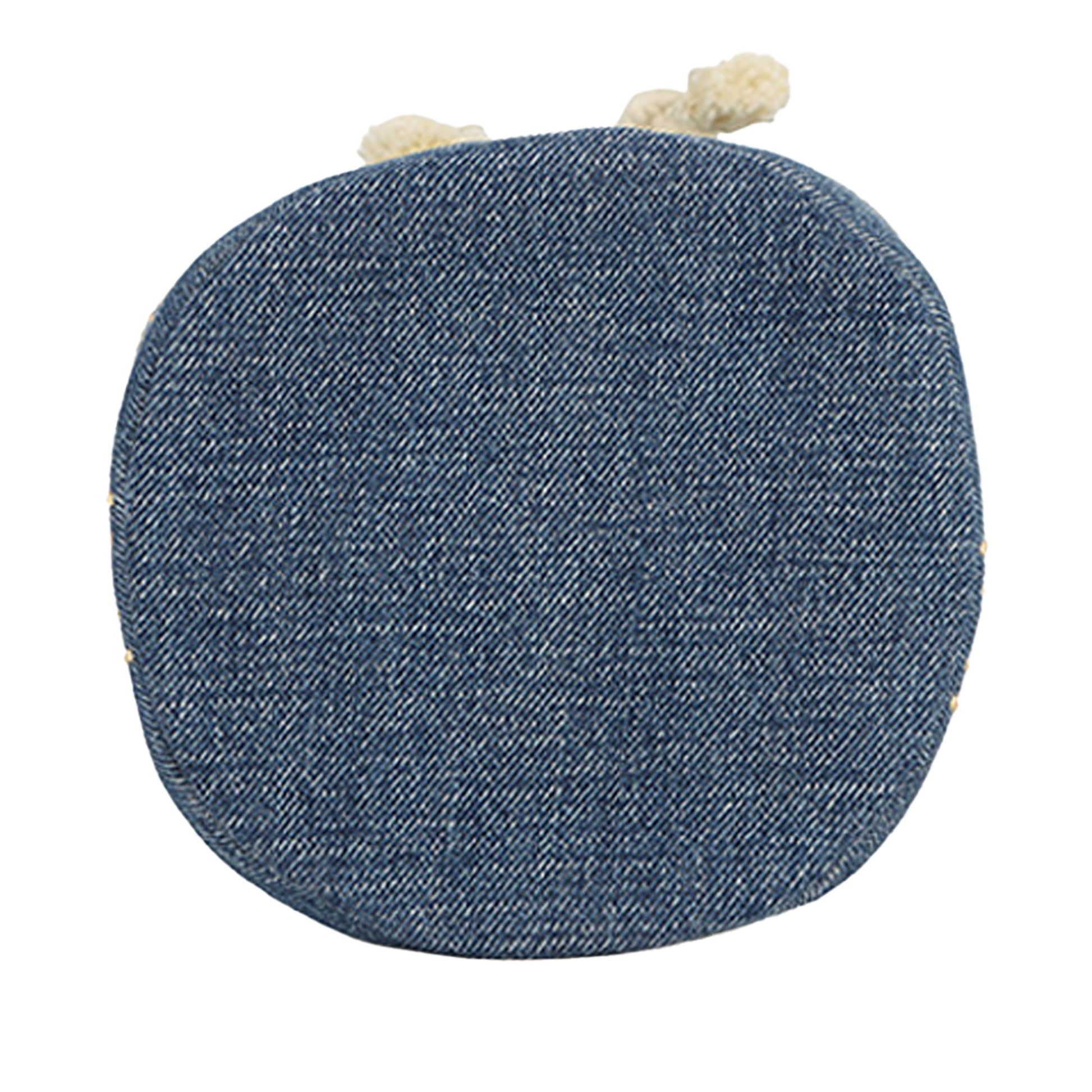 Celine Small Denim Triomphe Drawstring Bucket Bag