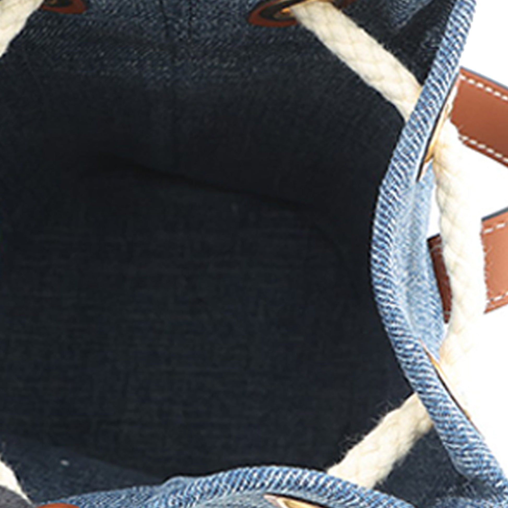 Celine Small Denim Triomphe Drawstring Bucket Bag