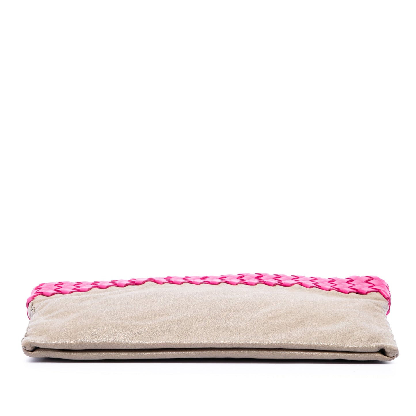 Bottega Veneta Intrecciato Trimmed Bicolor Nappa Clutch