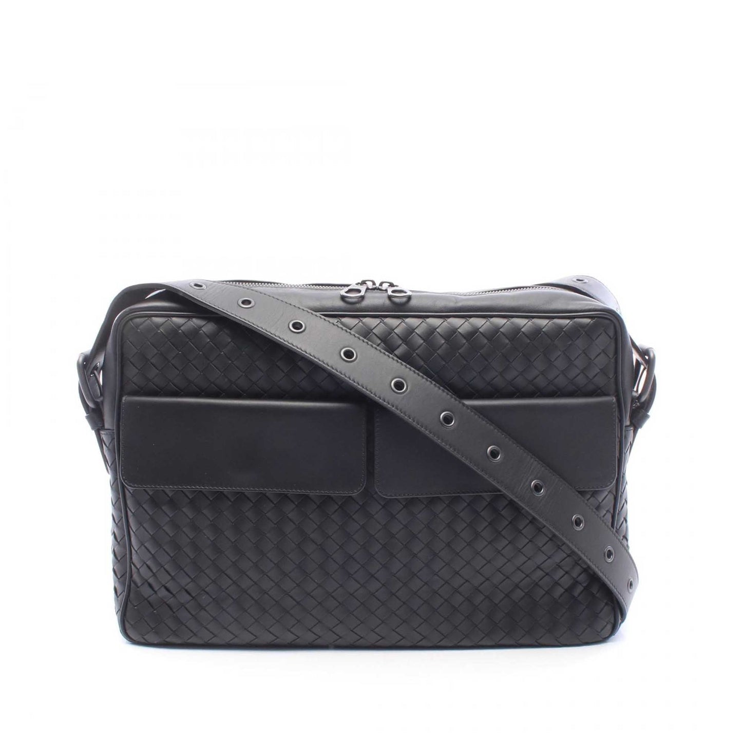 Bottega Veneta Nappa Intrecciato Front Pocket Messenger Bag