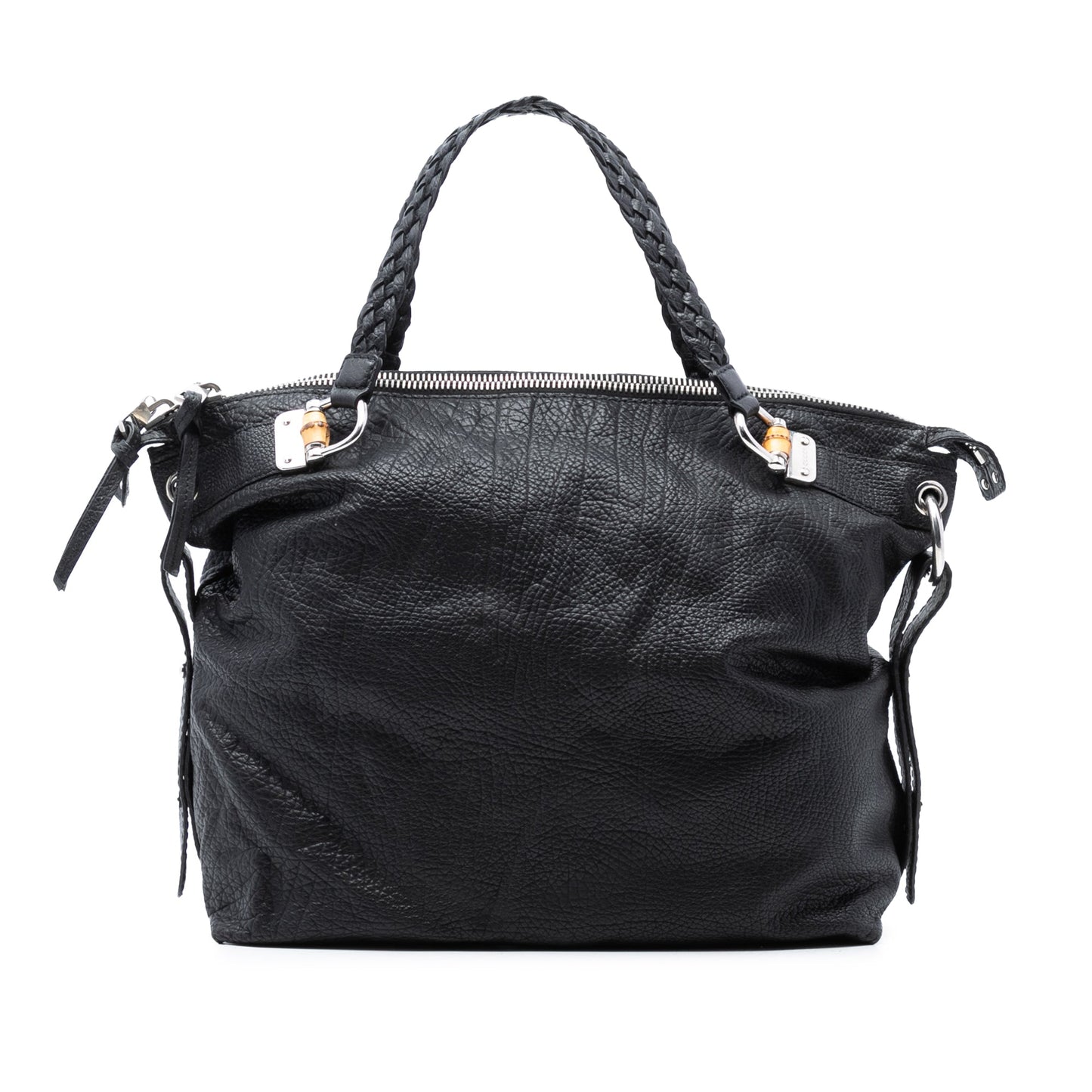 Gucci Large Leather Bamboo Bar Tote