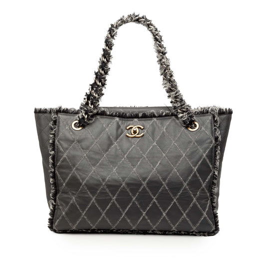 Chanel CC Quilted Calfskin Tweedy Shopping Tote