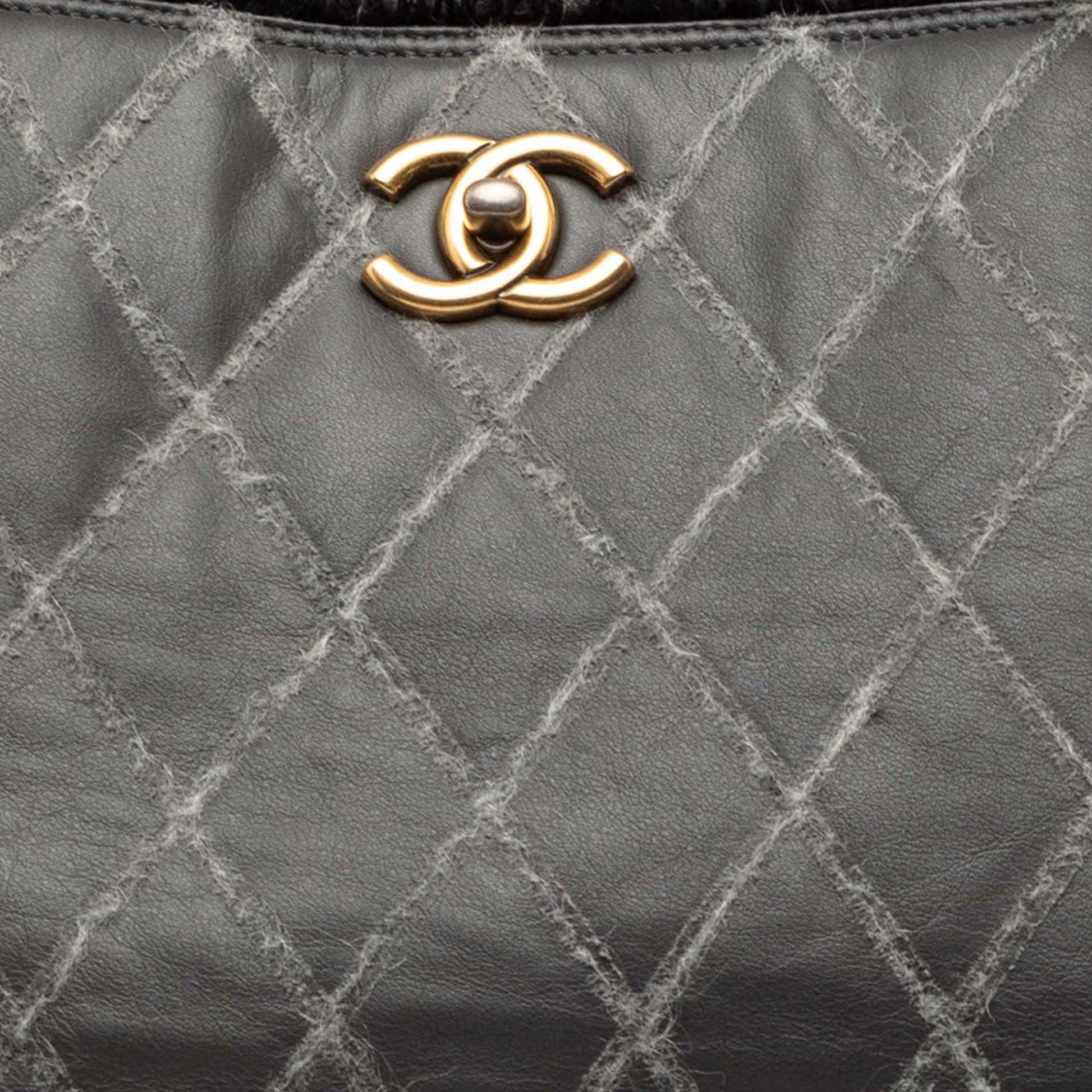 Chanel CC Quilted Calfskin Tweedy Shopping Tote