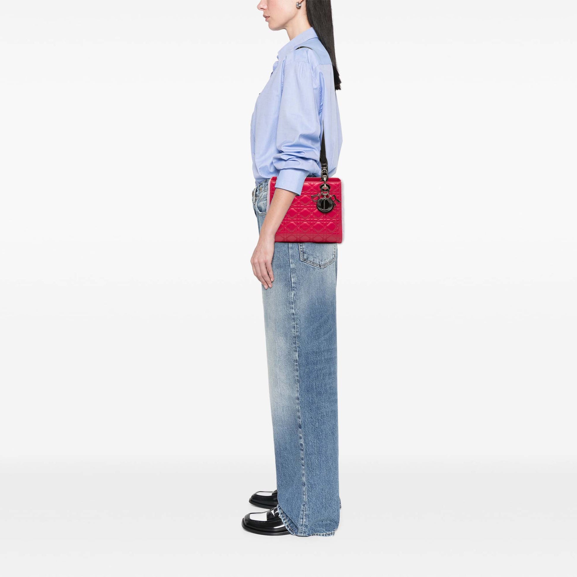 Dior Medium Tricolor Lambskin Cannage Lady Dior