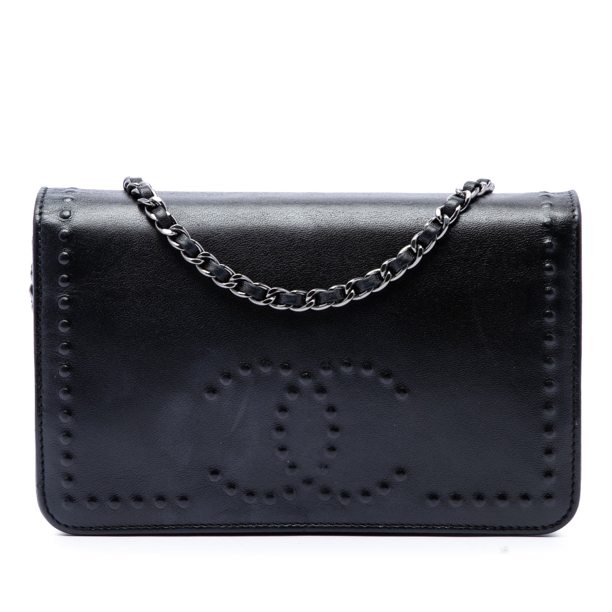Chanel CC Embossed Lambskin Wallet on Chain