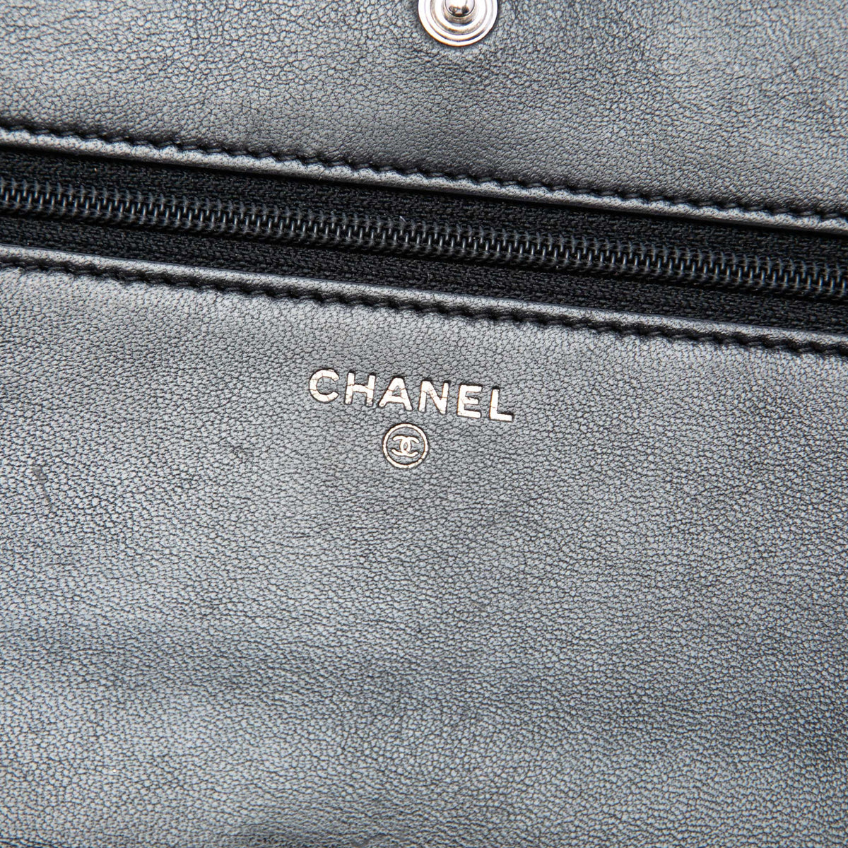Chanel CC Embossed Lambskin Wallet on Chain