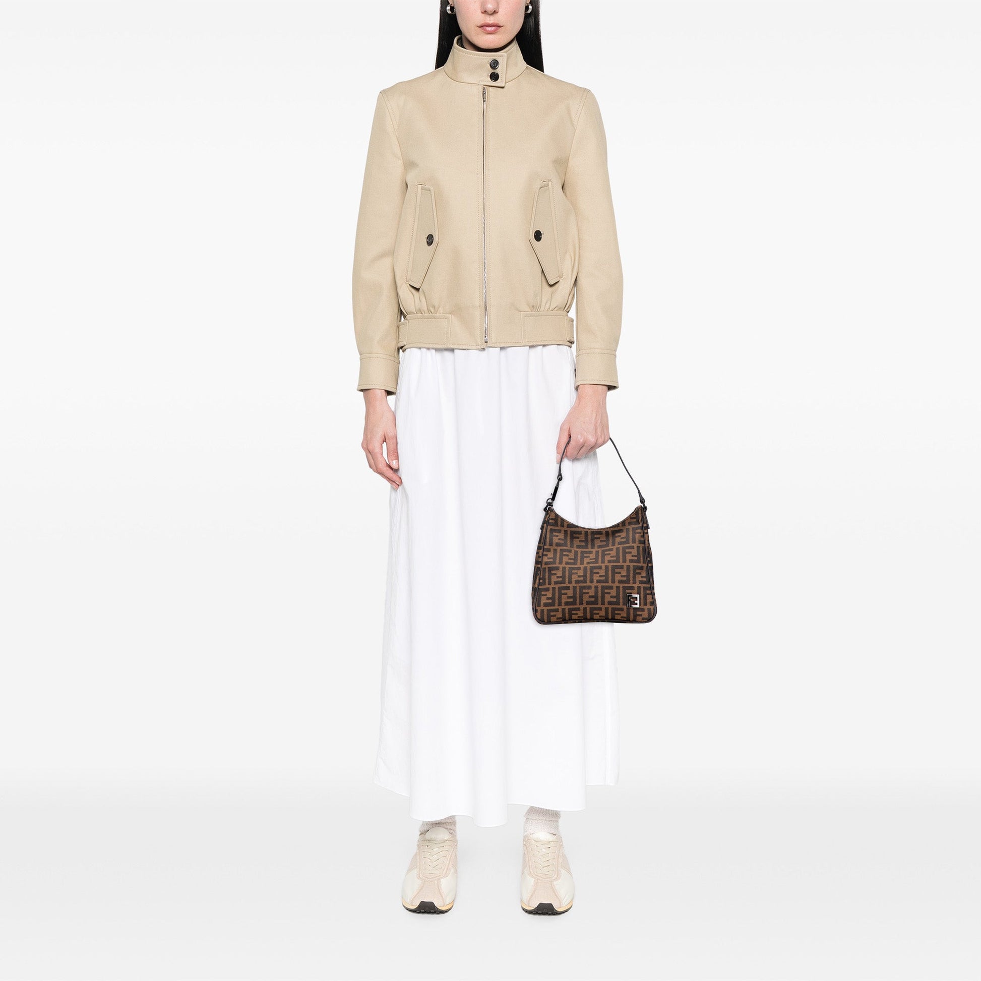 Fendi Zucca Canvas Shoulder Bag