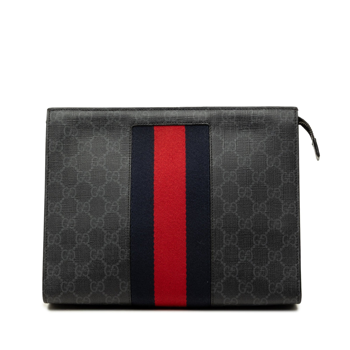Gucci GG Supreme Web Clutch — Black