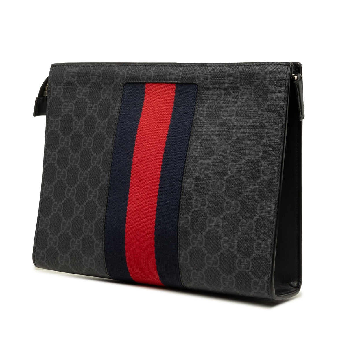 Gucci GG Supreme Web Clutch — Black