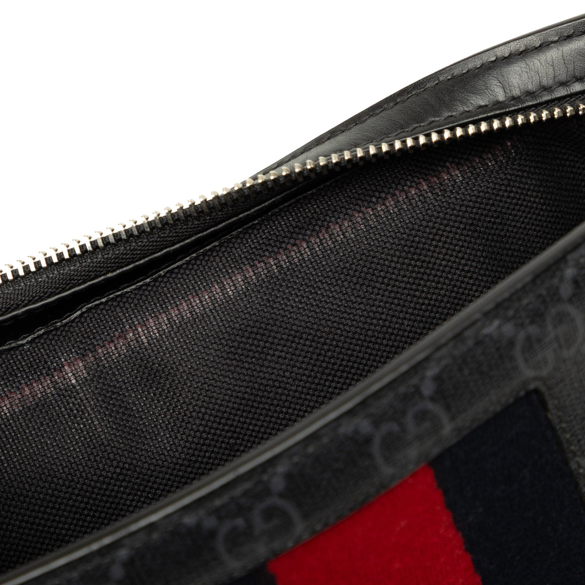 Gucci GG Supreme Web Clutch — Black