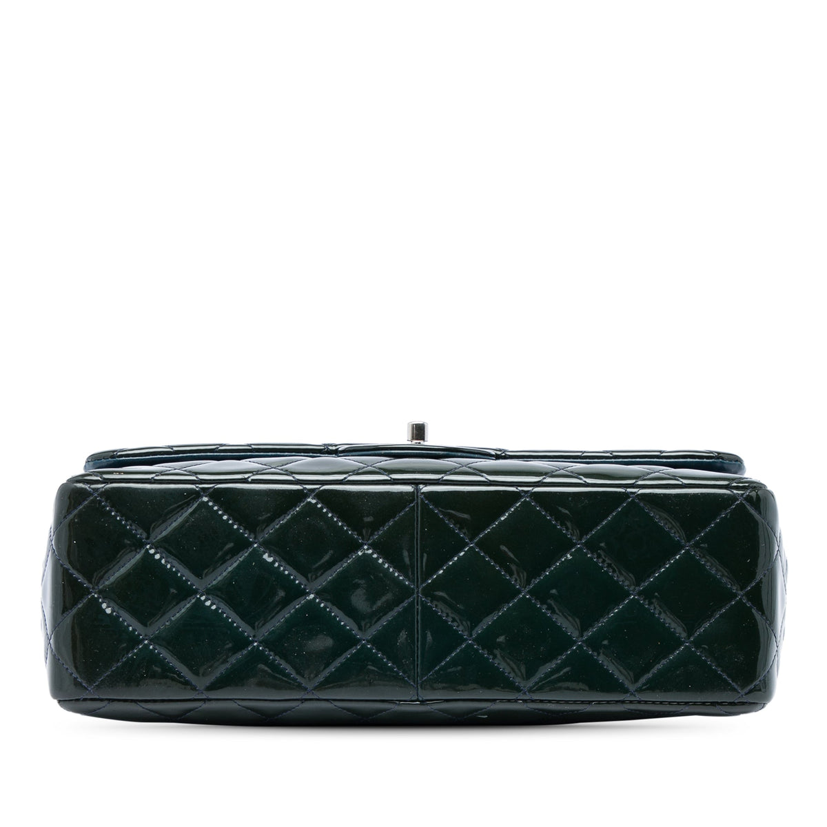 Chanel Jumbo Classic Patent Double Flap — Green