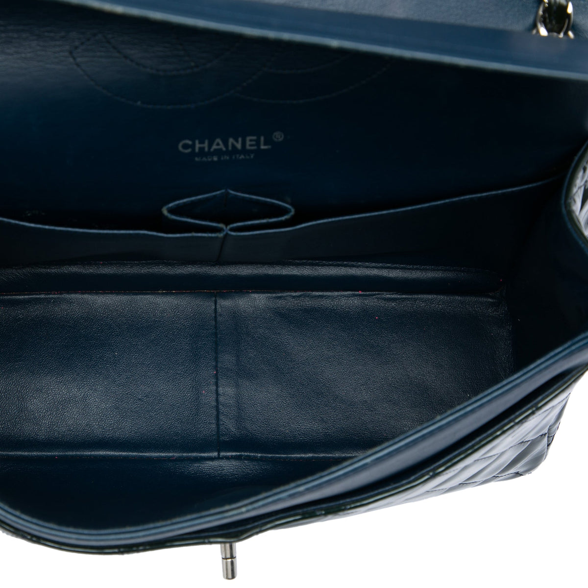 Chanel Jumbo Classic Patent Double Flap — Green