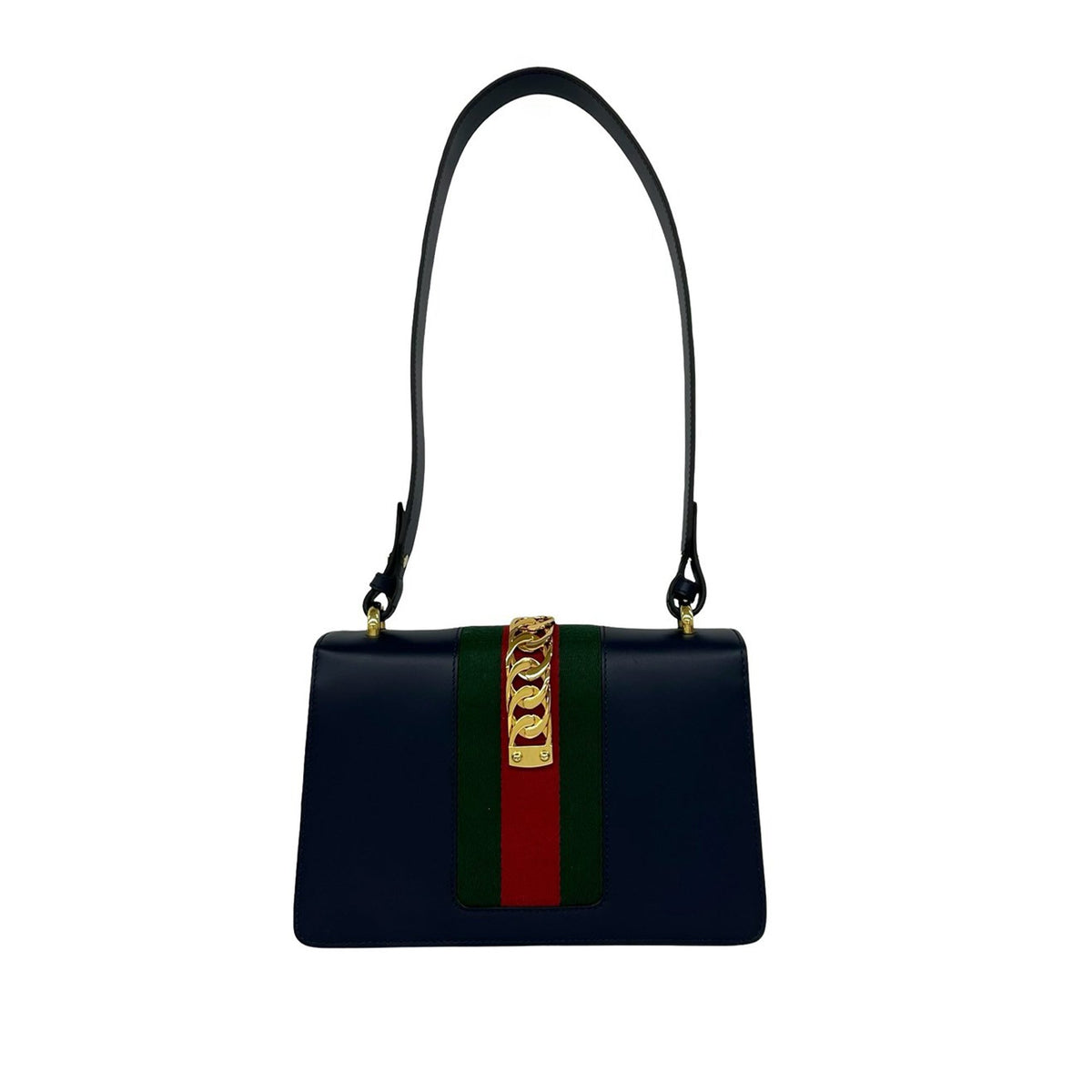 Gucci Small Calfskin Web Sylvie Satchel