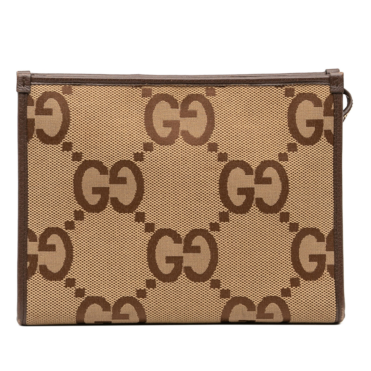 Gucci Jumbo GG Canvas Pouch — Brown