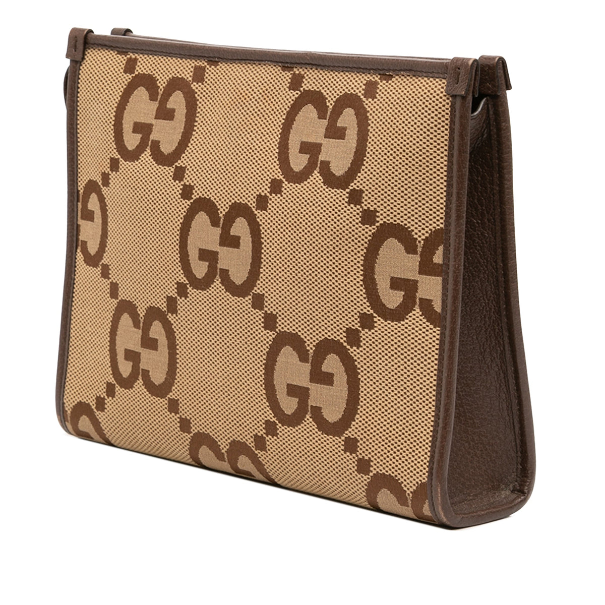 Gucci Jumbo GG Canvas Pouch — Brown