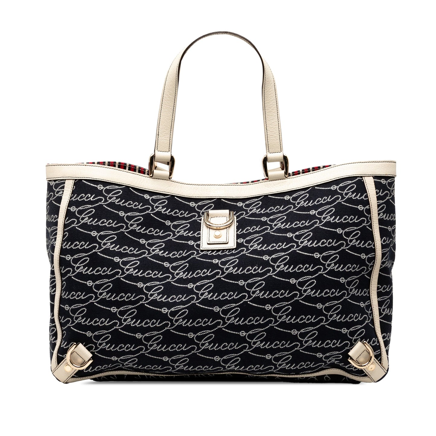 Gucci 85th Anniversary Canvas Logo Abbey D Ring Tote