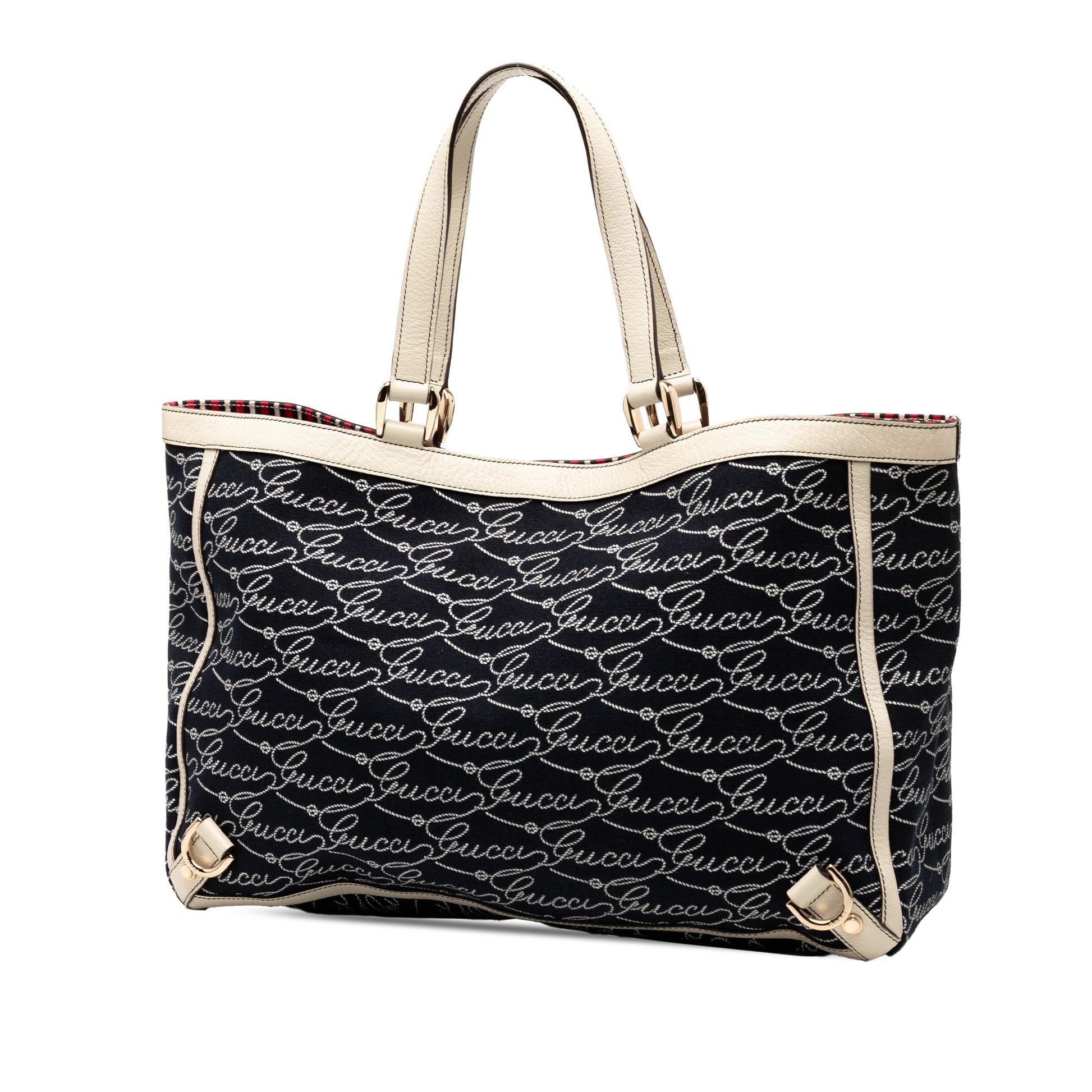 Gucci 85th Anniversary Canvas Logo Abbey D Ring Tote