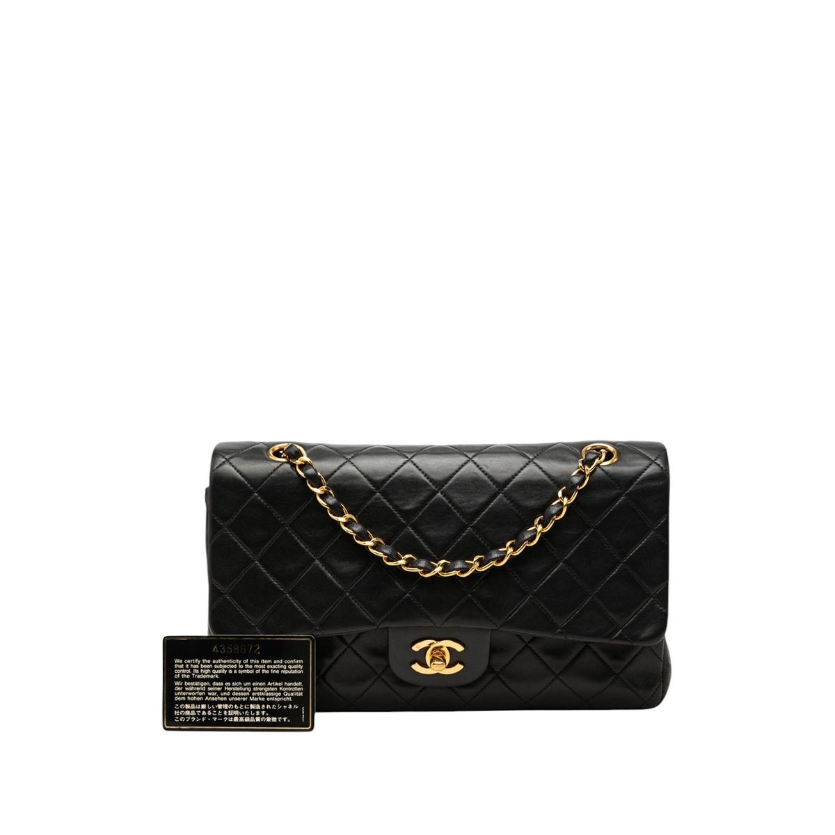 Chanel Medium Classic Lambskin Double Flap — Black