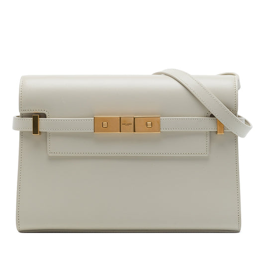 Saint Laurent Small Smooth Calfskin Manhattan Shoulder Bag — White