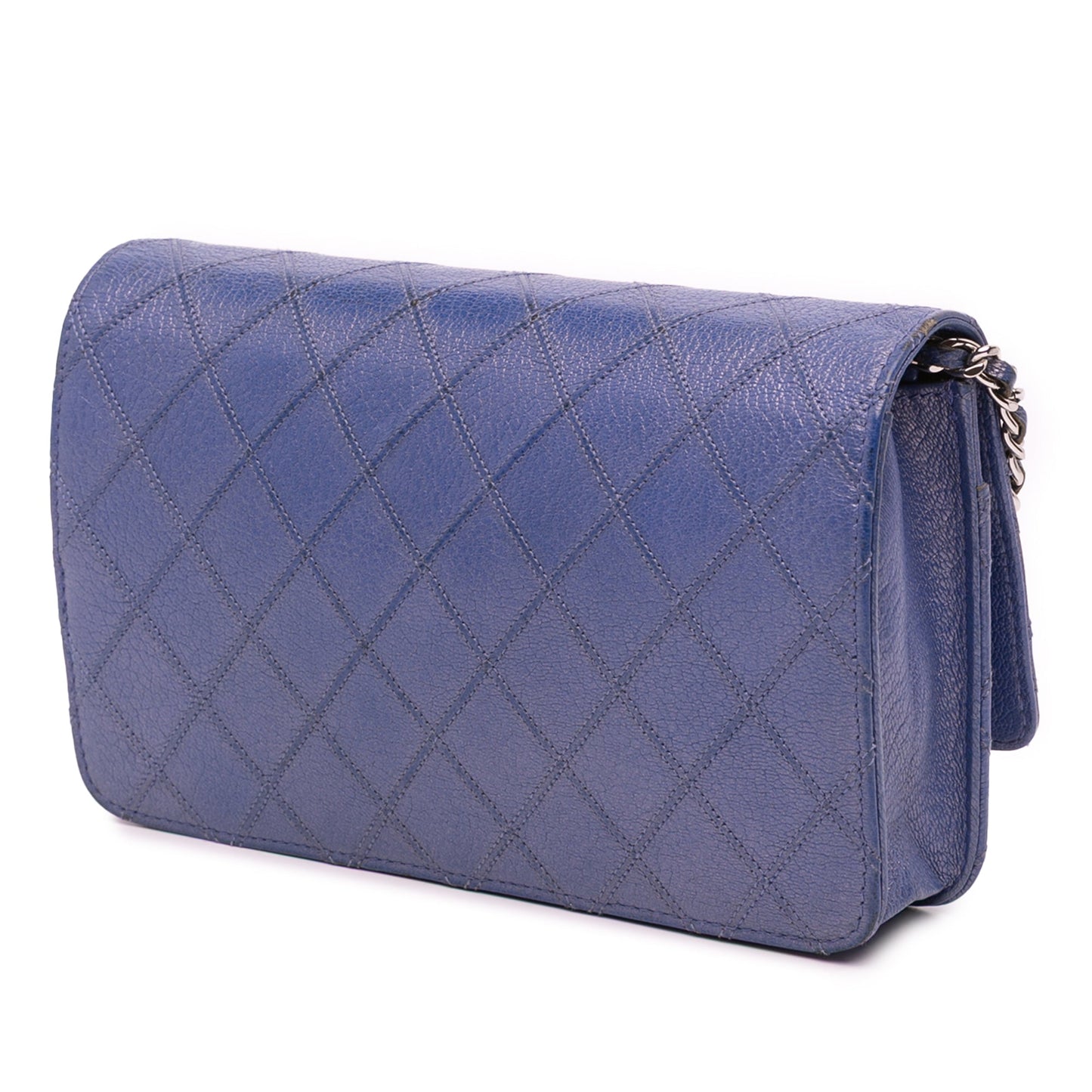 Chanel CC Calfskin Double Stitched Wallet on Chain