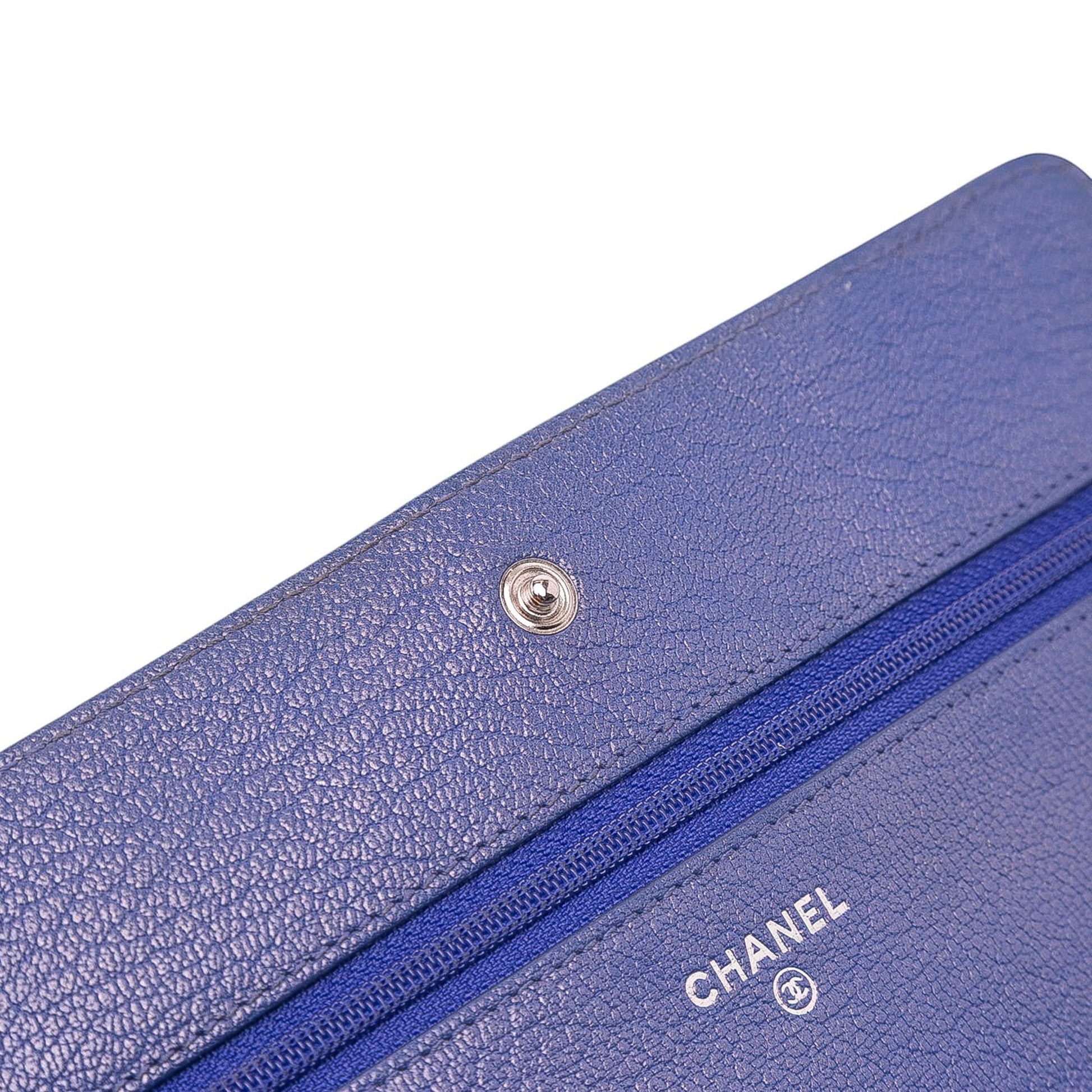 Chanel CC Calfskin Double Stitched Wallet on Chain