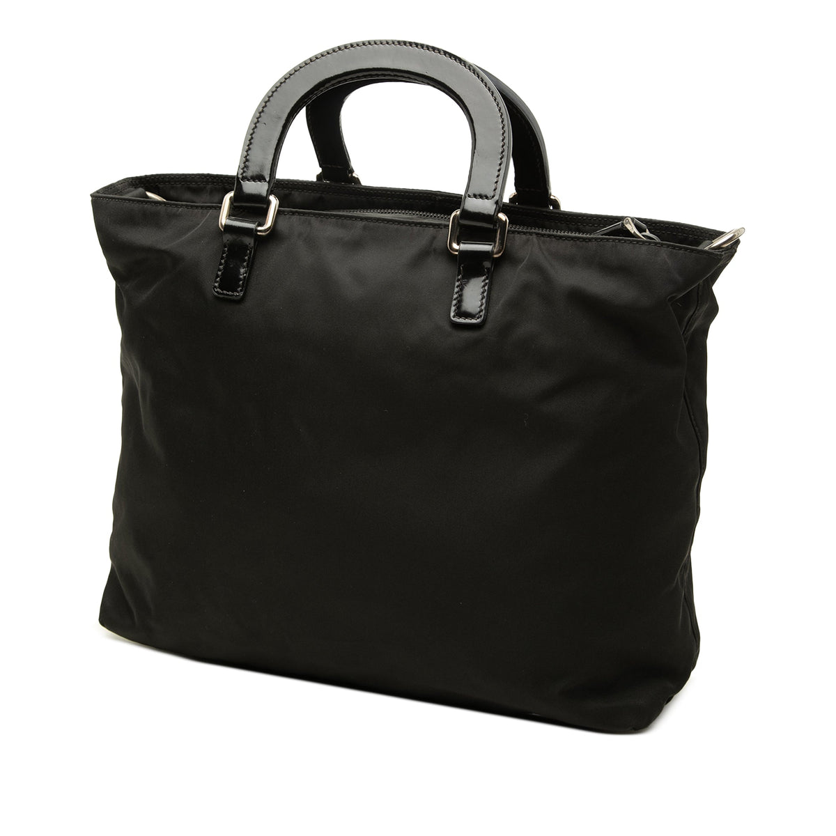 Prada Tessuto Canapa Logo Satchel — Black