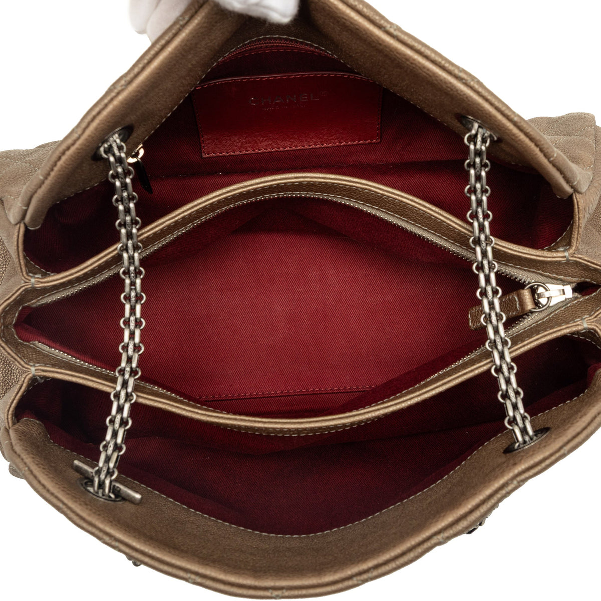 Chanel Medium Caviar Just Mademoiselle Bowling Bag — Brown