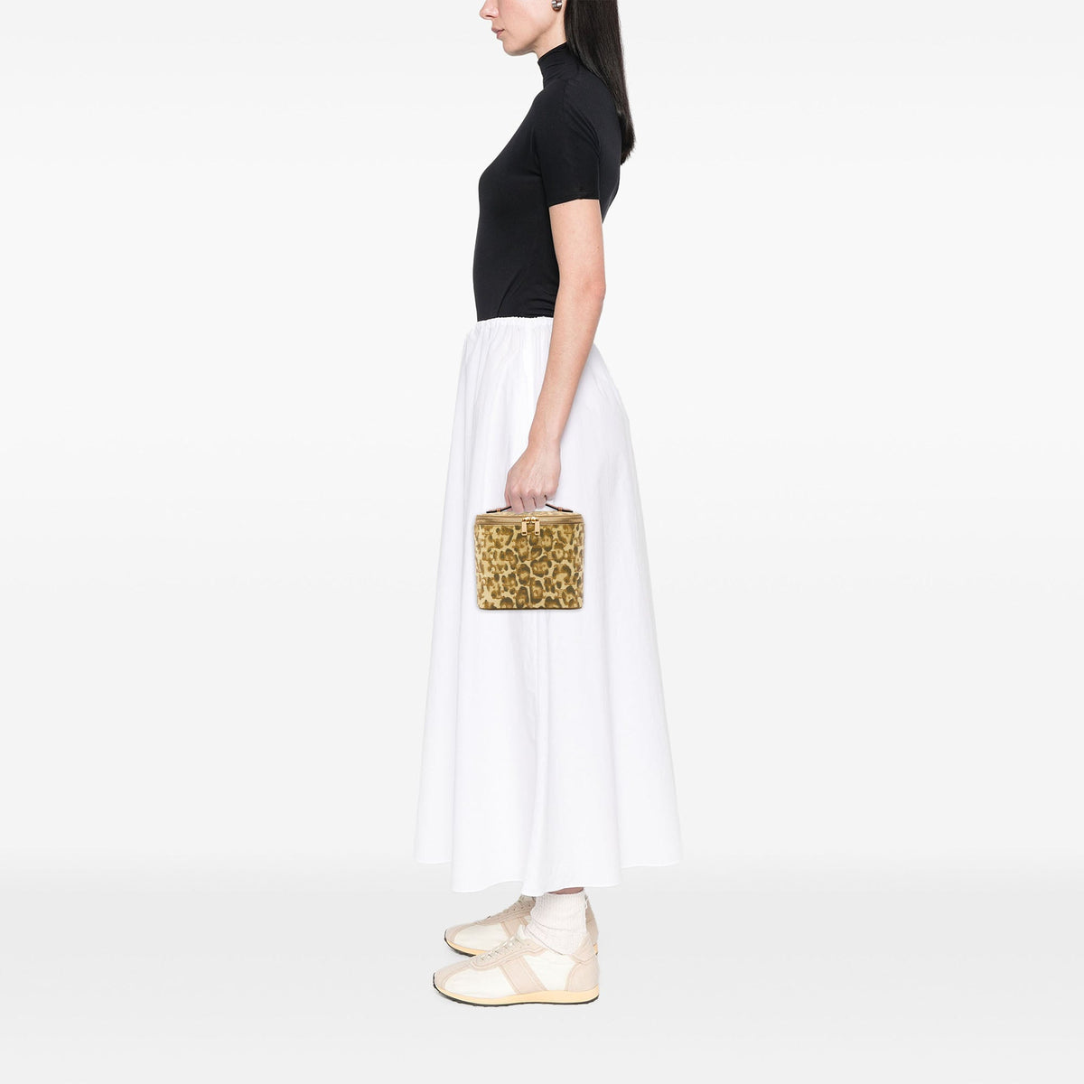 Celine Triomphe Coated Canvas Leopard Print Vanity Case — Beige