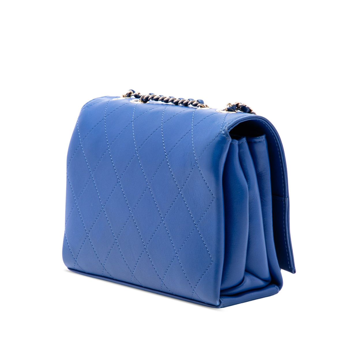 Chanel CC Quilted Calfskin Diamond Stitched Flap — Blue