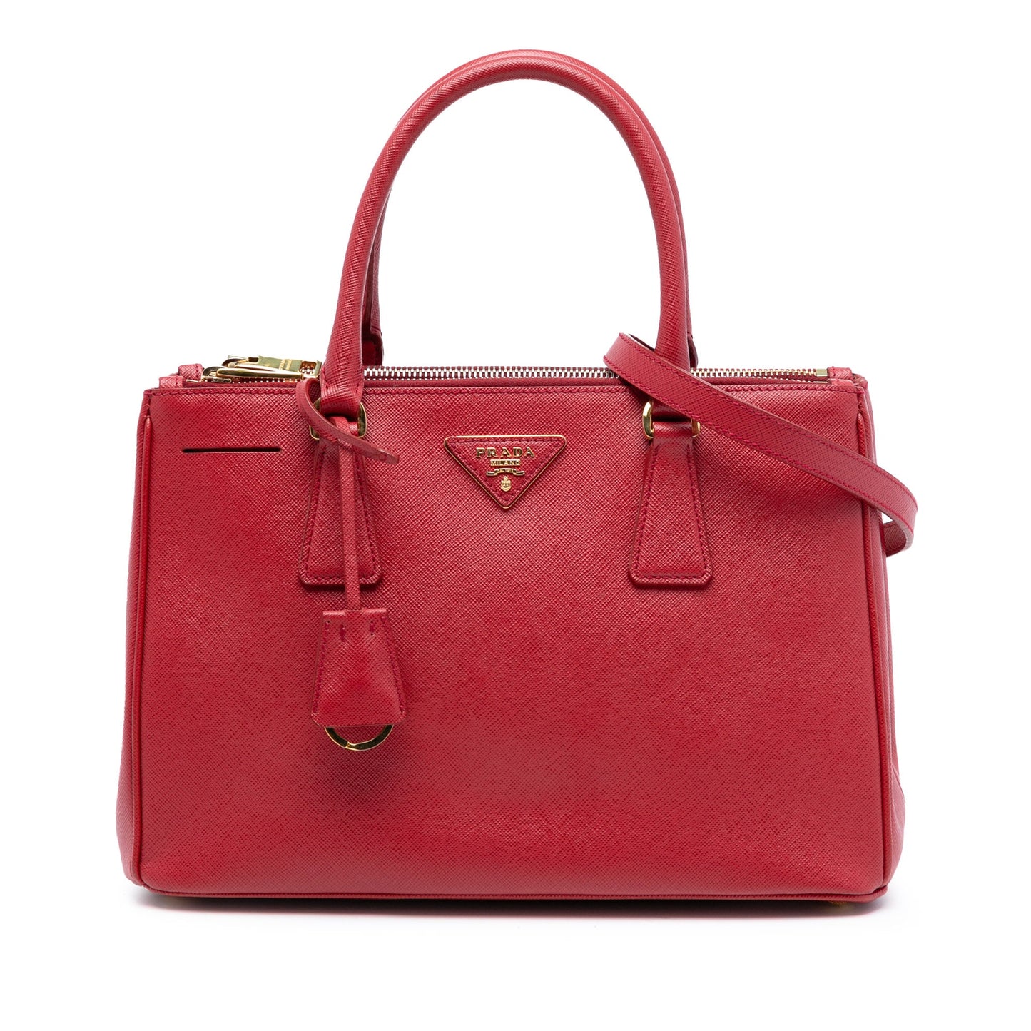 Prada Medium Saffiano Lux Galleria Double Zip Satchel
