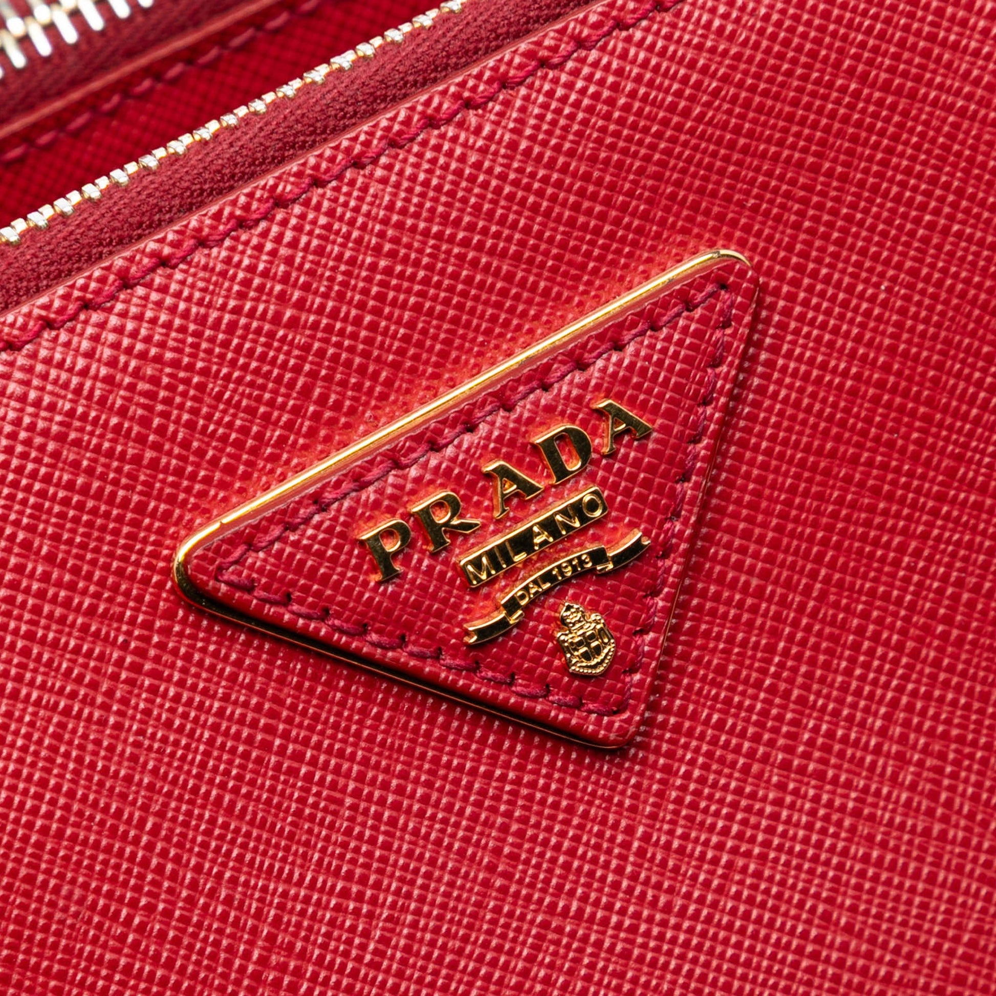 Prada Medium Saffiano Lux Galleria Double Zip Satchel