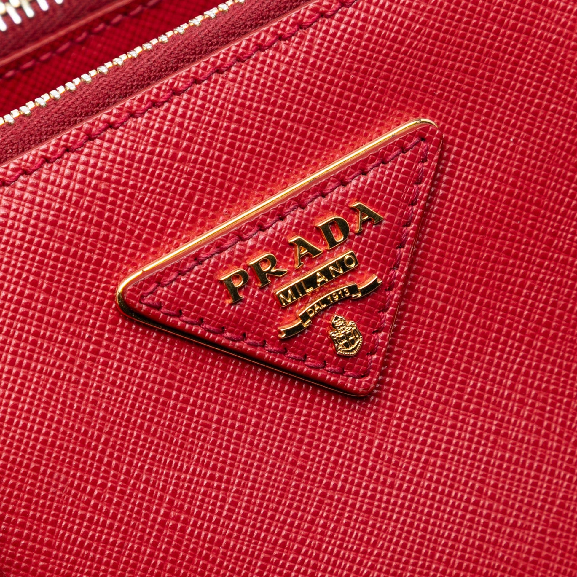 Prada Medium Saffiano Lux Galleria Double Zip Satchel