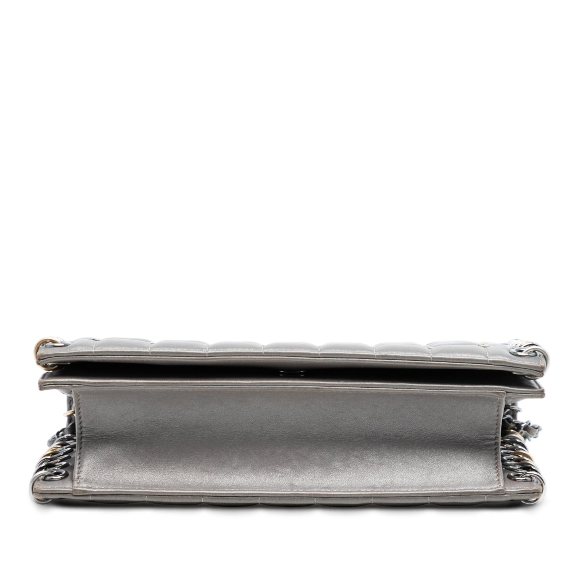 Chanel Small Lambskin Chocolate Bar CC Piercing Studded Chain Flap
