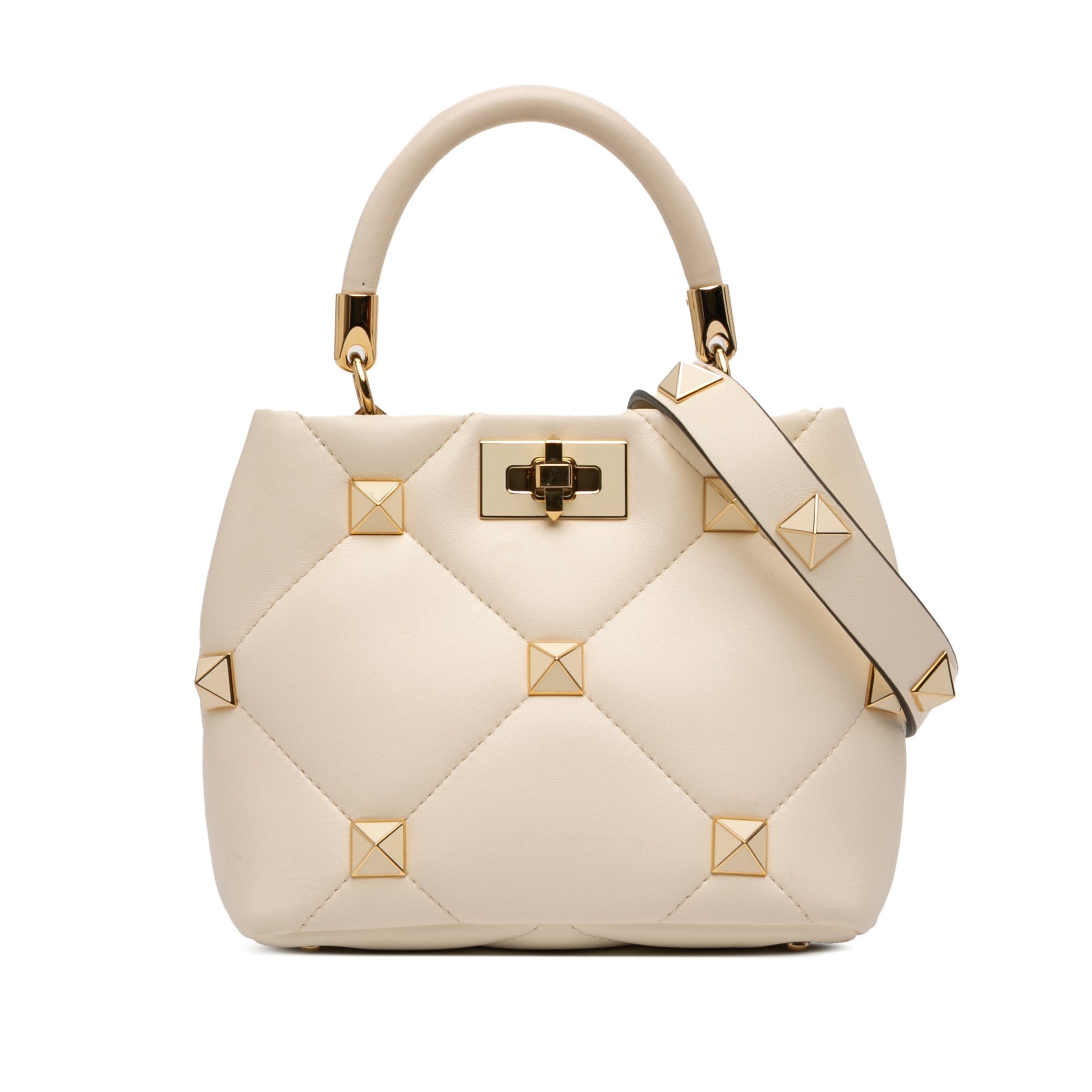 Valentino Small Nappa Roman Stud The Handle Bag