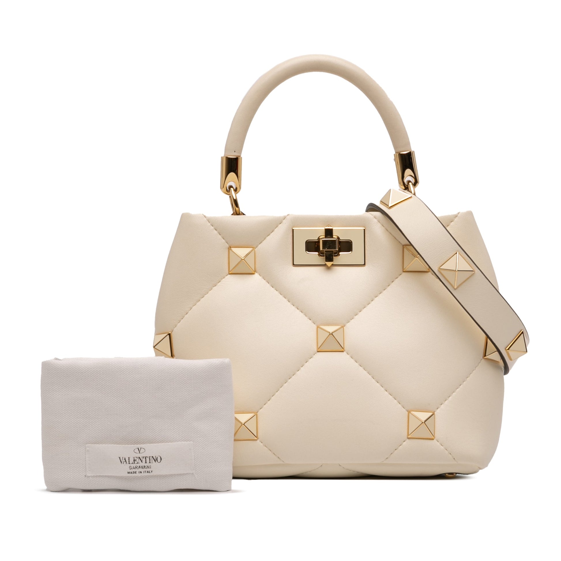 Valentino Small Nappa Roman Stud The Handle Bag