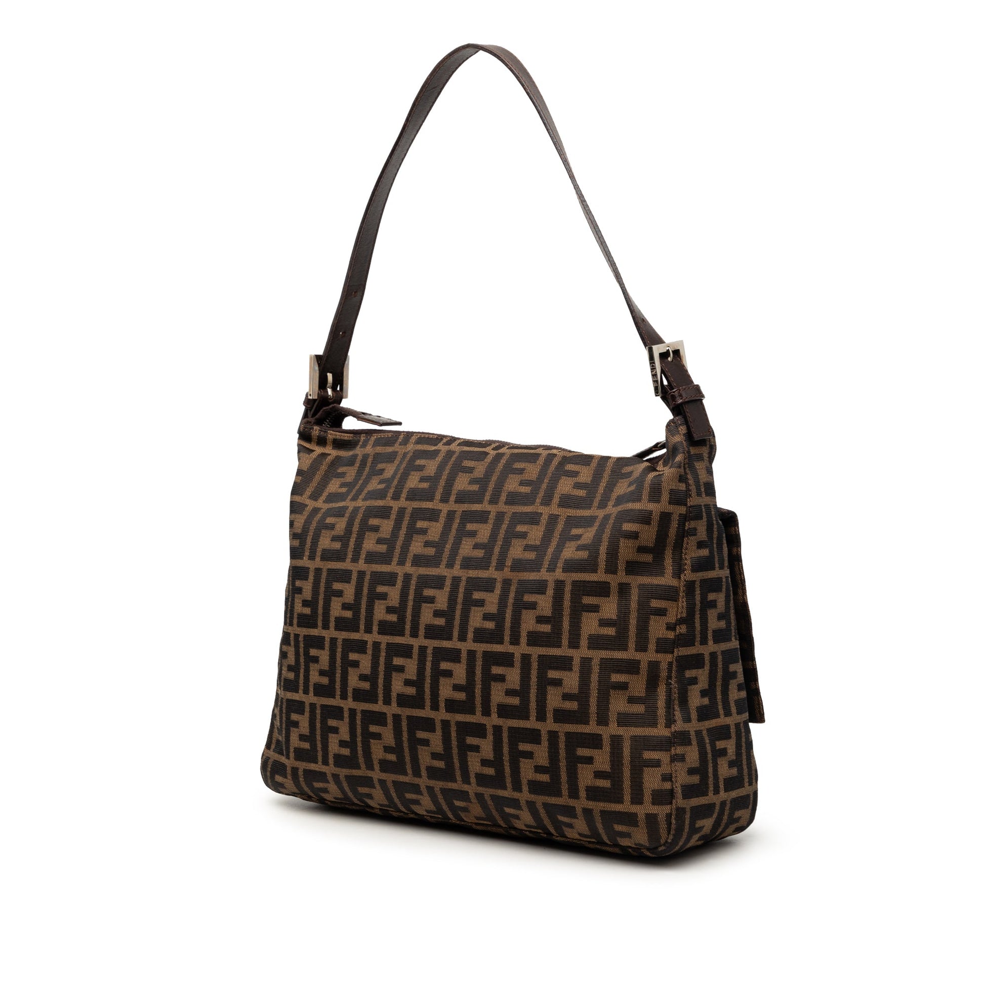 Fendi Zucca Canvas Mamma Forever Zip Shoulder Bag