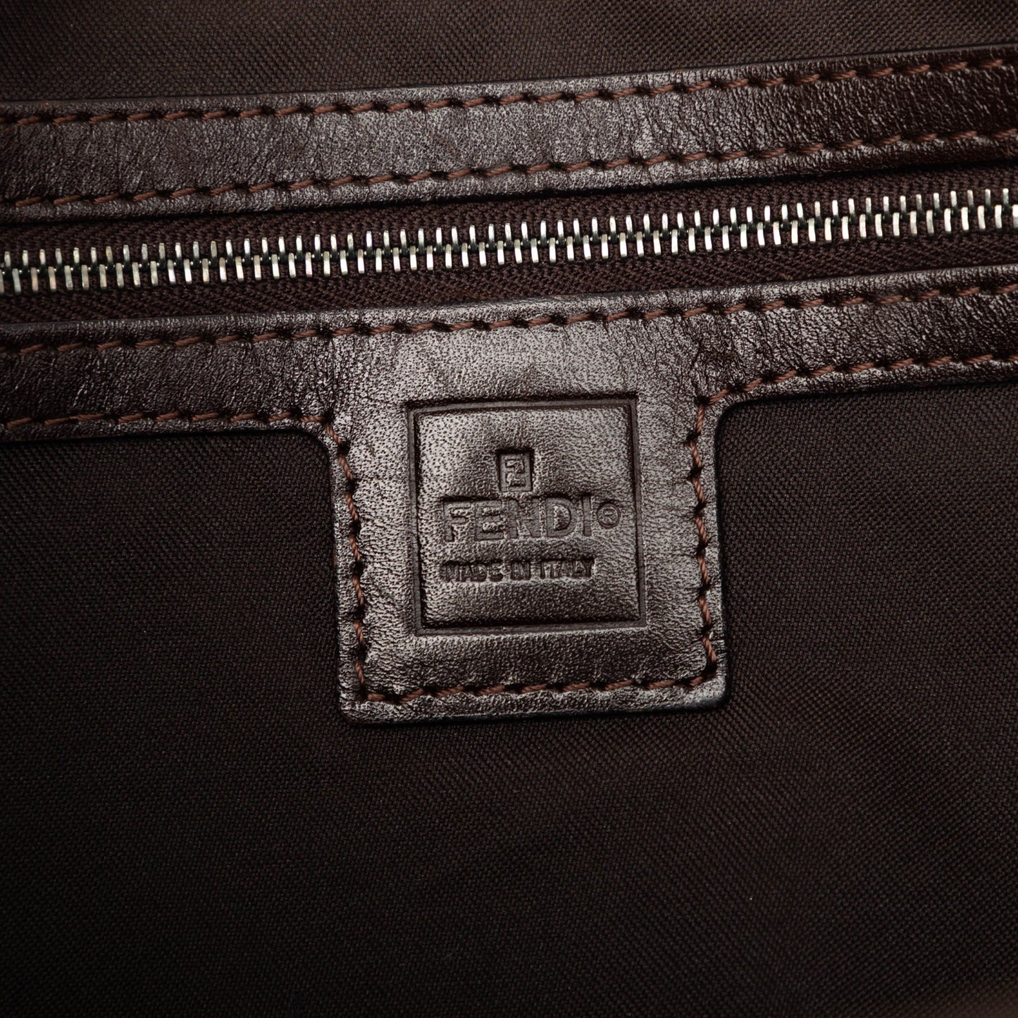 Fendi Zucca Canvas Mamma Forever Zip Shoulder Bag