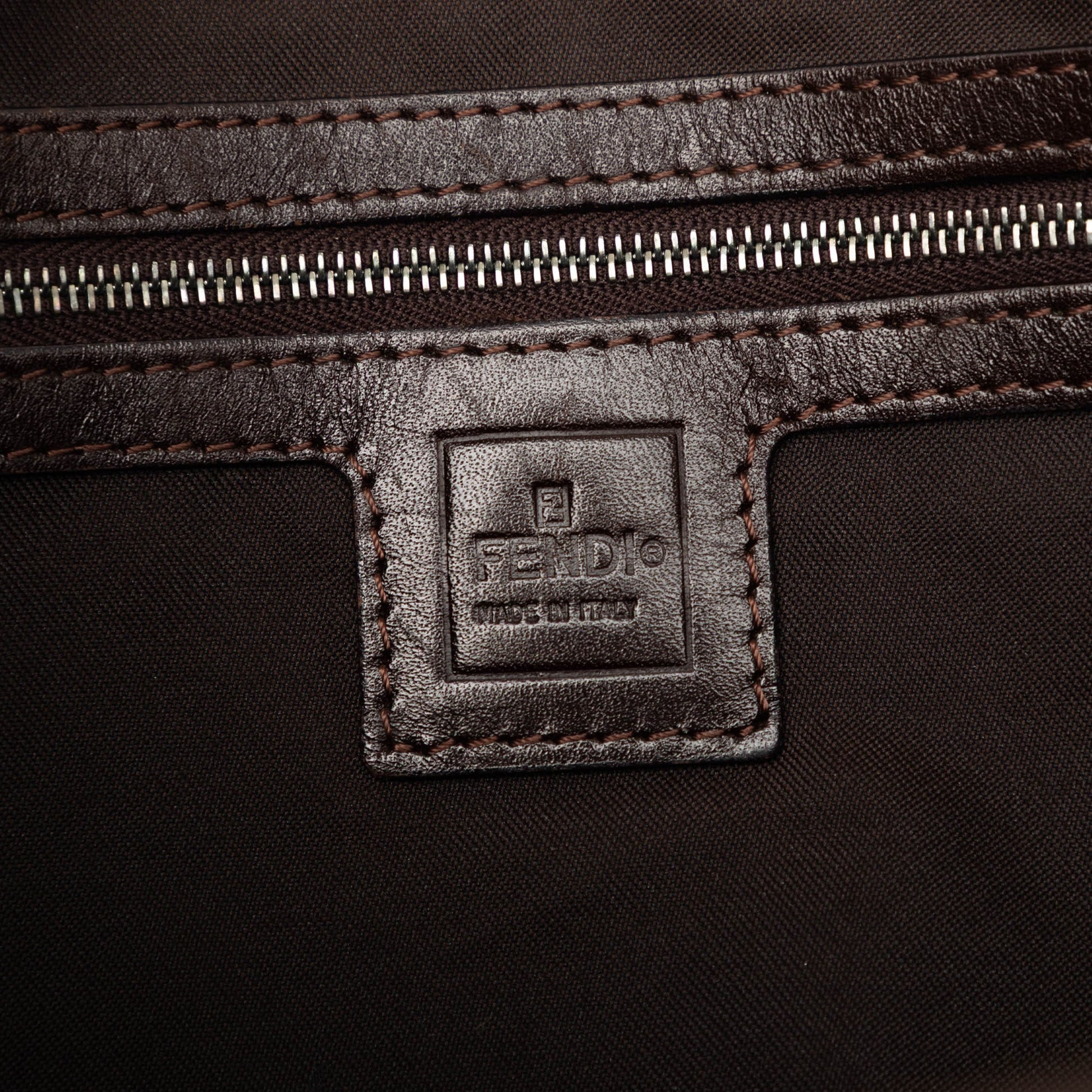 Fendi Zucca Canvas Mamma Forever Zip Shoulder Bag