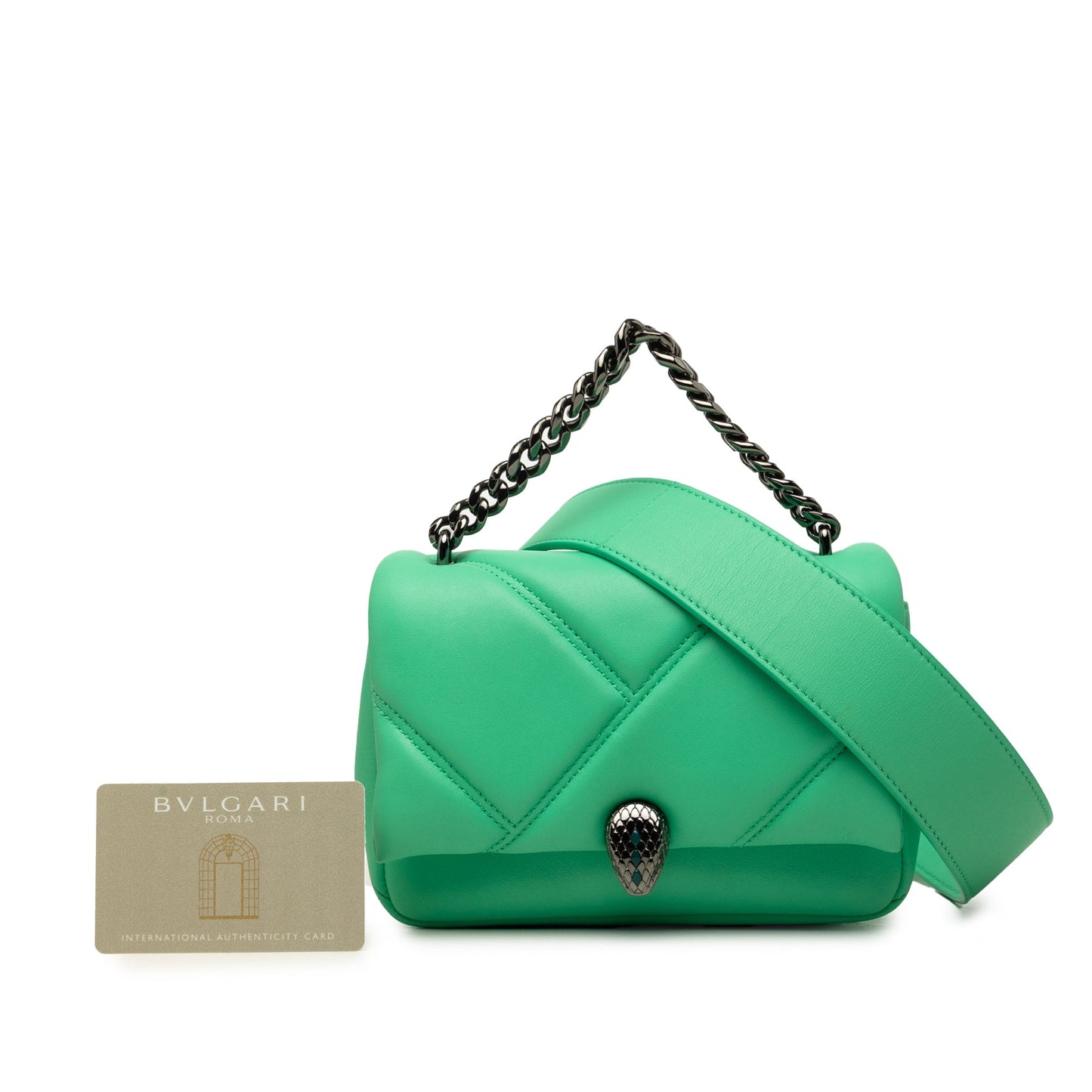 Bvlgari Mini Leather Serpenti Cabochon Satchel