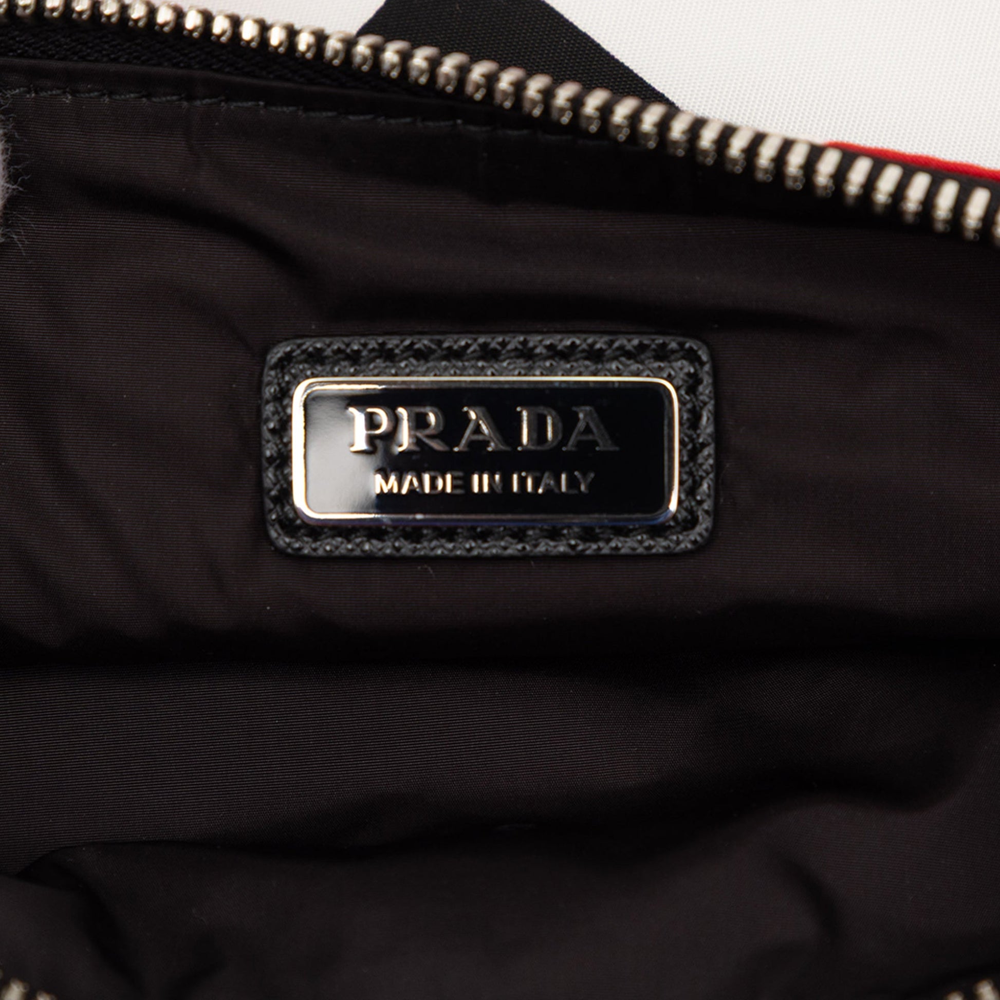 Prada Nylon Geometric Triangle Pattern Flat Clutch