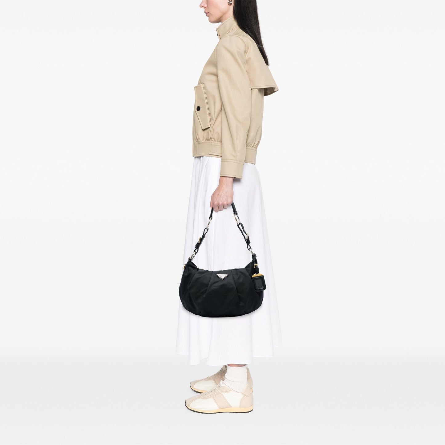 Prada Tessuto Pleated Hobo