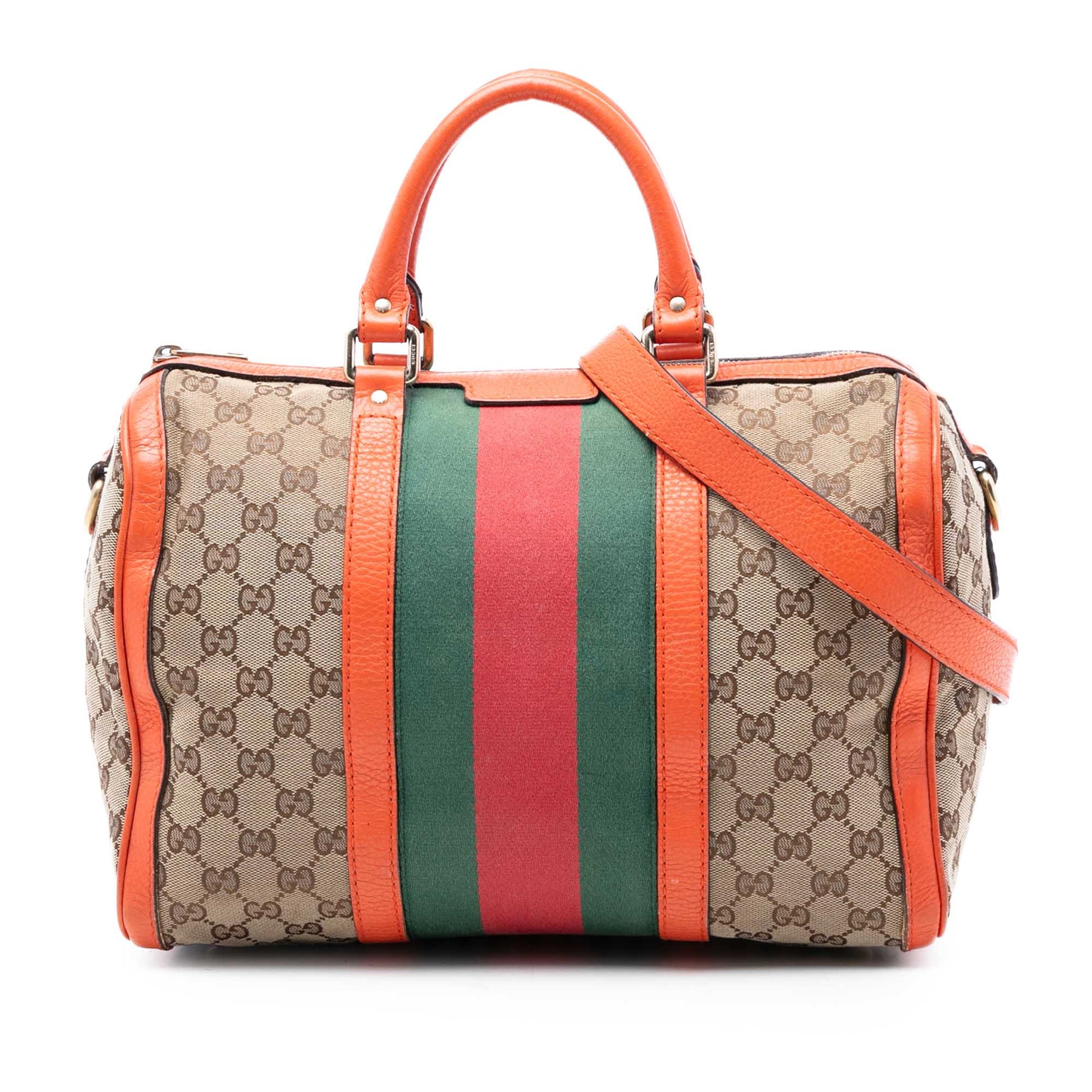 Medium GG Canvas Web Joy Boston Bag
