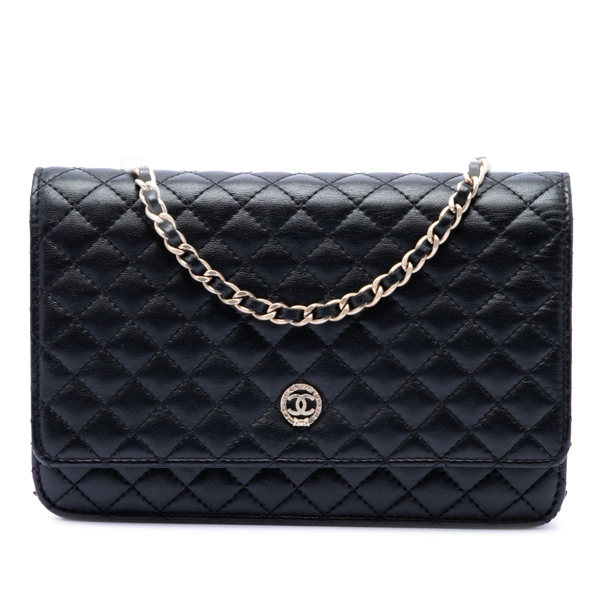 Chanel CC Microquilted Lambskin Wallet On Chain