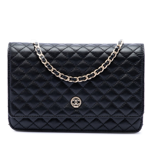Chanel CC Microquilted Lambskin Wallet On Chain