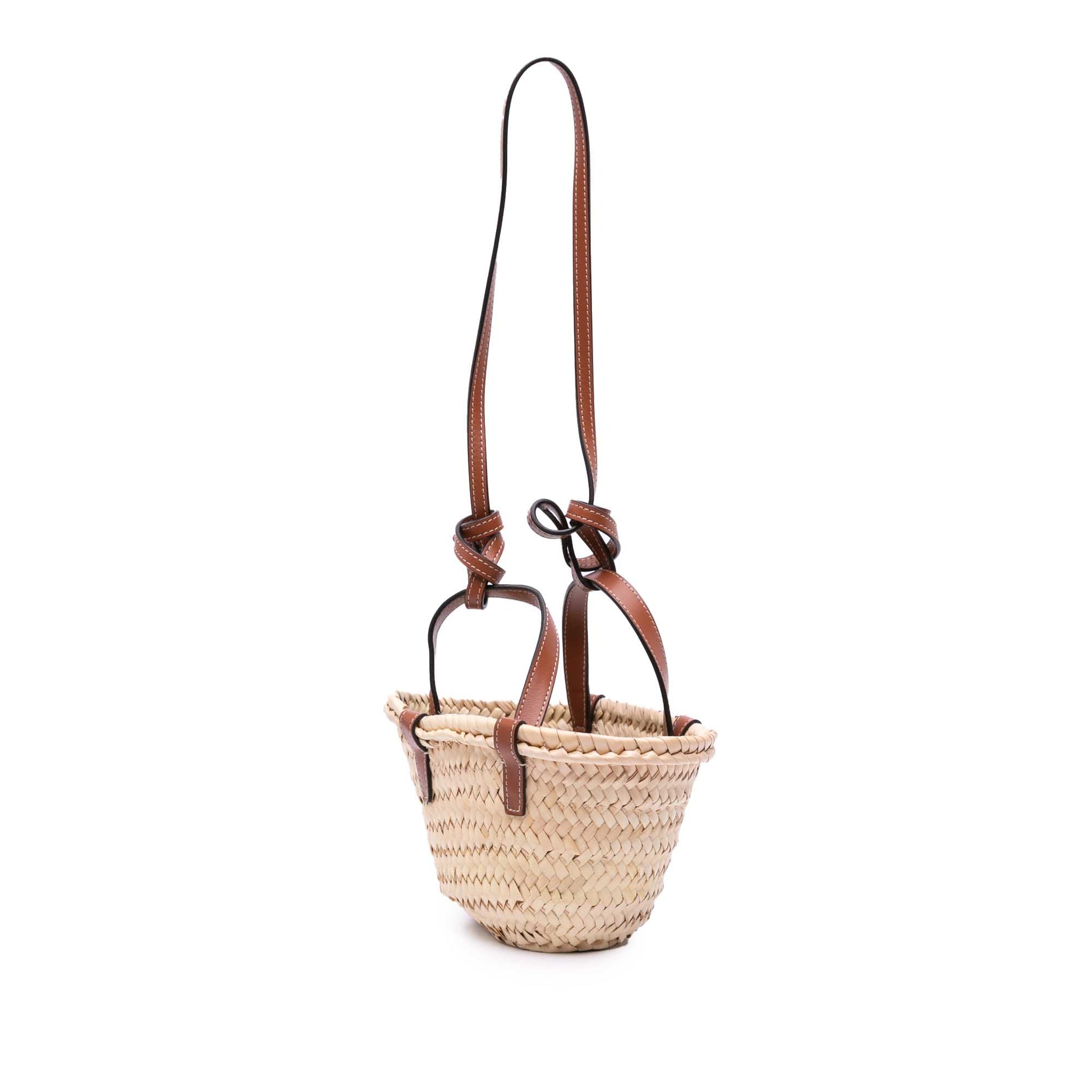 Celine Nano Raffia Cuir Triomphe Classic Panier Tote