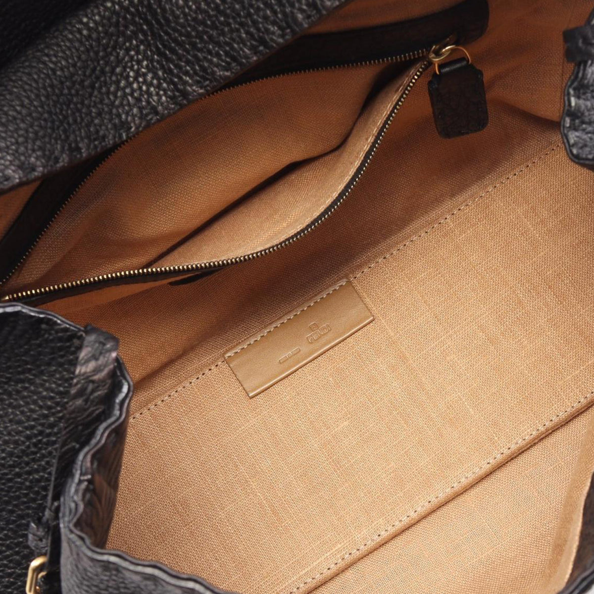 Fendi Leather Selleria Linda Handbag — Black